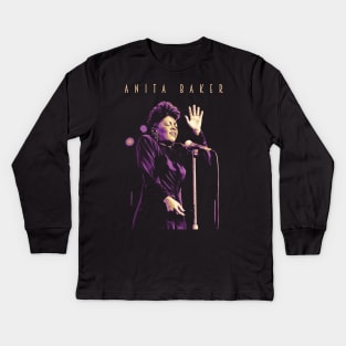 Anita Baker Singing Kids Long Sleeve T-Shirt